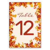 Numéro De Table Feuille d'érable Orange et Terracotta Mariage d'au (Par défaut)