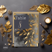 Numéro De Table Feuille d'or Impasto noir