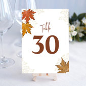 Numéro De Table Feuille Mariage d'aquarelle d'automne Numéro de ta