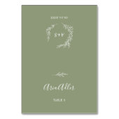 Numéro De Table Feuille minimale | Sage Green Nom de l'invité Plaq (Par défaut)
