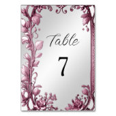 Numéro De Table Feuille rose fleuri Numéro de tableau (Dos)