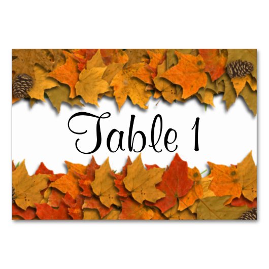 Numéro De Table Feuilles automnales (Devant)