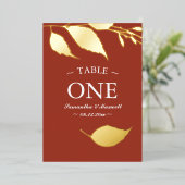 Numéro de table Feuilles automnales Carte d'huile (Debout devant)