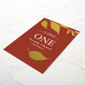 Numéro de table Feuilles automnales Carte d'huile (Rotation)