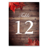 Numéro De Table Feuilles d'automne Numéro de tableau Mariage de au (Dos)