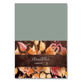 Numéro De Table Feuilles d'automne Rustique Brown bois Mariage Car (Par défaut)