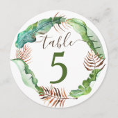 Numéro de table Feuilles de bananier vertes (Devant)