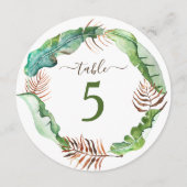 Numéro de table Feuilles de bananier vertes (Dos)