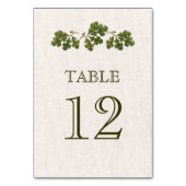 Numéro De Table Feuilles de chêne Burlap Mariage de texture (Dos)