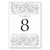 Numéro De Table Feuilles de défilement officiels Noir Blanc (Dos)