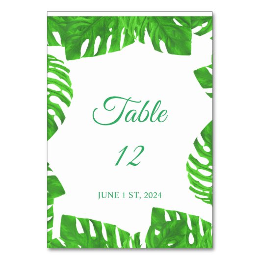 Numéro De Table Feuilles de Monstera Thunder_Cove (Par défaut)