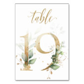 Numéro de table Feuilles de Vert Or Table 19, Numé (Par défaut)