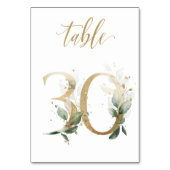 Numéro De Table Feuilles d'or vert Tableau 30, Numéro de tableau (Par défaut)