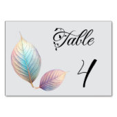 Numéro De Table Feuilles iridescentes pastel Mariage pastels rêveu (Devant)