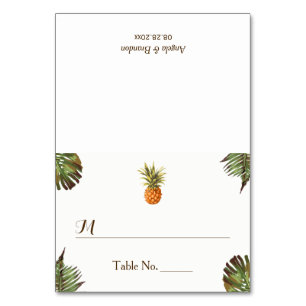Numéro De Table Feuilles tropicaux Ananas Mariage Place Escort