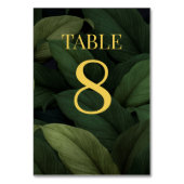 Numéro De Table Feuilles tropicaux vert foncé (Dos)