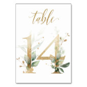 Numéro de table Feuilles Vert Doré 14 (Par défaut)