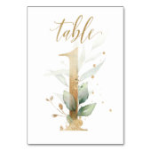 Numéro De Table Feuilles Vertes Or Table1, (Par défaut)