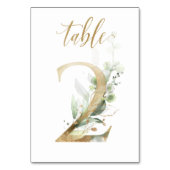 Numéro De Table Feuilles Vertes Or Table 2, (Par défaut)