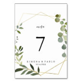 Numéro De Table Feuilles verts tropicaux Mesa Mariage espagnol (Par défaut)