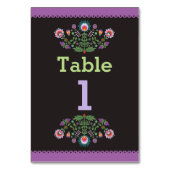 Numéro De Table Fiesta mexicaine Motif Table violet Mariage de nom (Dos)