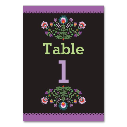 Numéro De Table Fiesta mexicaine Motif Table violet Mariage de nom (Par défaut)