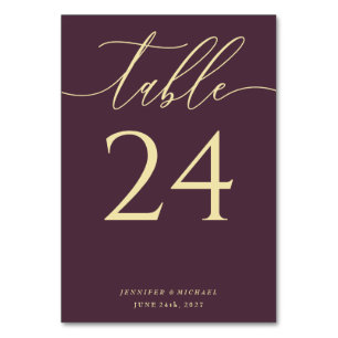 Numéro De Table Figue de Minuit Simple Siège Élégant
