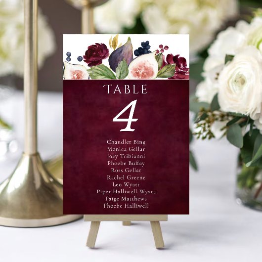 Numéro De Table Figues florissantes | Moody Rustic Blossom Guest N