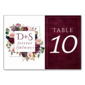 Numéro De Table Figues florissantes | Moody Rustic Monogram Wreath (Dos)
