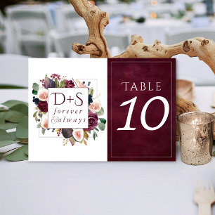 Numéro De Table Figues florissantes   Moody Rustic Monogram Wreath
