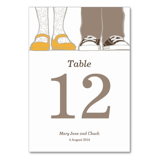 Numéro De Table Fille Chaussures et Baskets Mariage illustré (Par défaut)