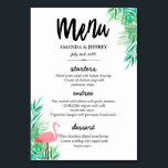 Numéro De Table Flamant rose d'aquarelle et Palm Feuille Menu Mari<br><div class="desc">menu mariage Flamant rose sous forme de carte de table, imprimé sur les deux côtés, pour que vous puissiez facilement l'ajouter à vos porte-cartes de table. Le menu mariage est composé d'un flamant rose qui se dresse au milieu de la verdure et de charmantes fontes. Ajoutez votre menu mariage, vos...</div>