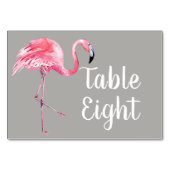 Numéro De Table Flamant rose sur gris (Dos)