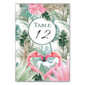 Numéro De Table Flamants roses rose tropical Mariage (Dos)