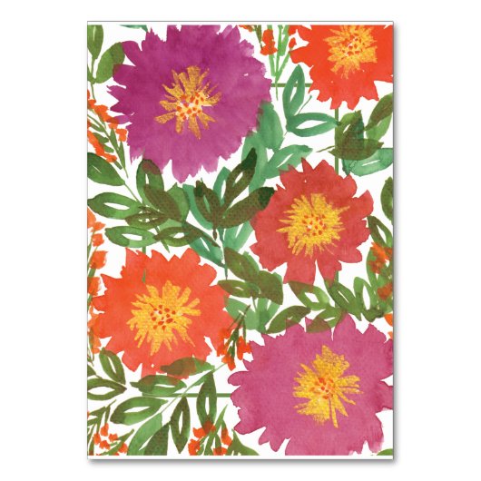 Numéro De Table Fleur aquarelle (Dos)