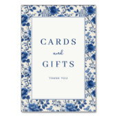 Numéro De Table Fleur Bleu Élégant (Dos)