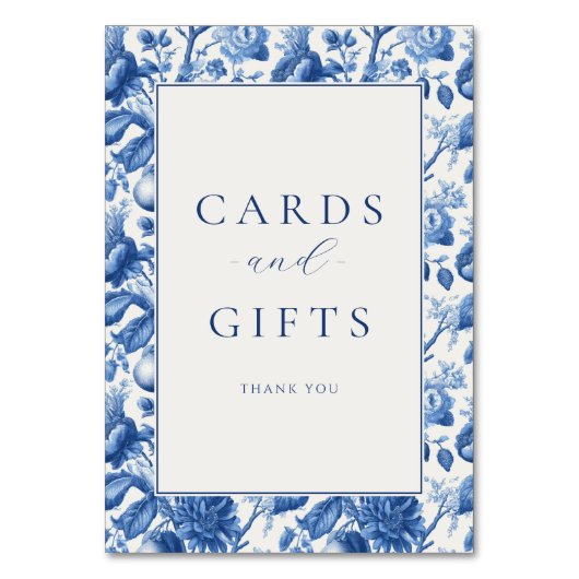 Numéro De Table Fleur Bleu Élégant (Par défaut)