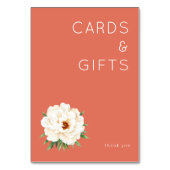 Numéro De Table Fleur d'aquarelle de corail reconnaissant (Dos)