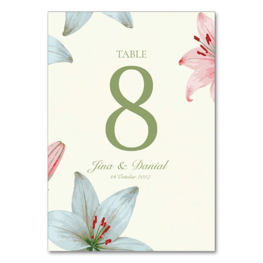 Numéro De Table Fleur d'Azur  (Dos)