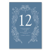 Numéro De Table Fleur de lis mariage bleu gris blanc (Dos)