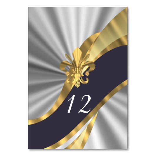 Numéro De Table Fleur de lys noir, argent et or (Par défaut)