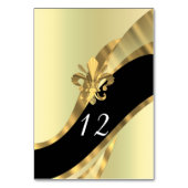 Numéro De Table Fleur de lys noir et or (Dos)