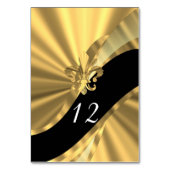 Numéro De Table Fleur de lys noir et or (Dos)