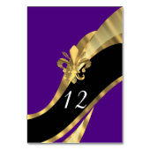 Numéro De Table Fleur de lys violet noir et or (Dos)