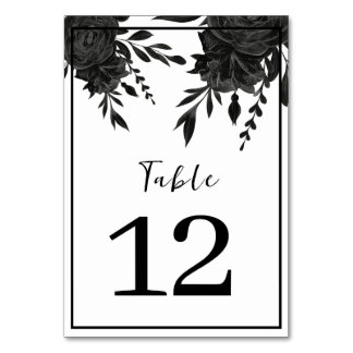 Numéro De Table Fleur de minuit : un Mariage floral foncé