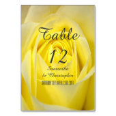 Numéro De Table Fleur de rose jaune clair mariage (Dos)