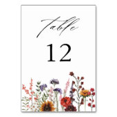 Numéro De Table Fleur de tournesol et fleurs Fleurs sauvages (Dos)