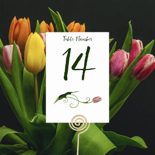 Numéro De Table Fleur de tulipe rose