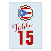 Numéro De Table Fleur du drapeau portoricain (Dos)