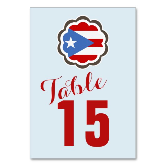 Numéro De Table Fleur du drapeau portoricain (Par défaut)